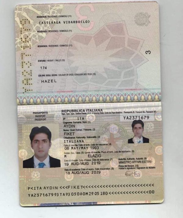Italian registered passport online